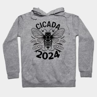 "Cicada 2024" Phenomenon,Simple design, white color,T-Shirt Hoodie